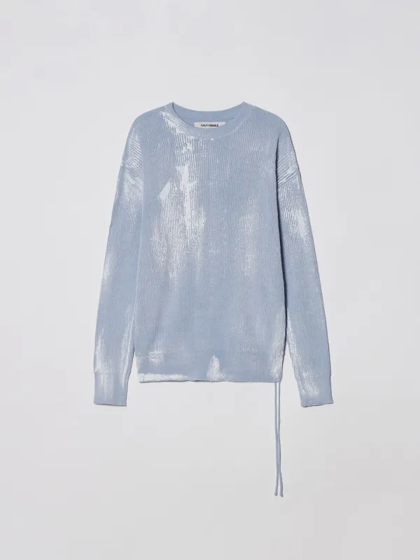 DIAGONAL PAINTING KNIT [SKY BLUE]