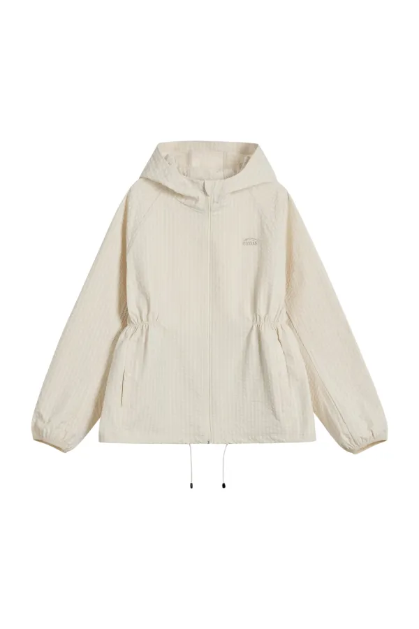 (W) PACKABLE WINDBREAKER-IVORY