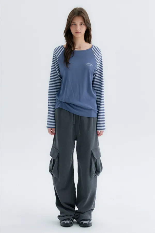 10.8 출고 Dale Stripe Raglan Top - Blue