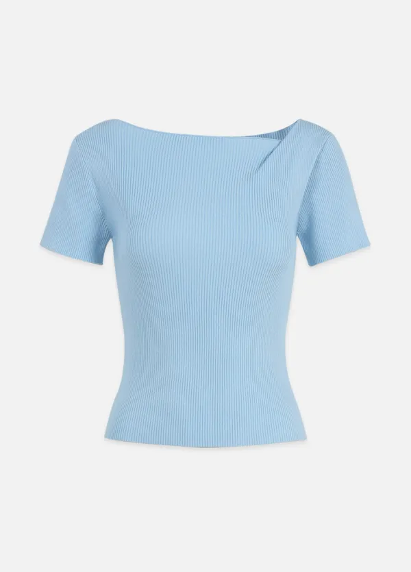  [44-120]  Miel Fold-over Neckline Slim Knit  미엘 폴드 오버 넥라인 슬림 니트 (여름-봄-폴드넥-오버넥-슬림핏-클래식웨어-클래식룩-여름출근룩-여름하객룩-반팔-반팔니트-데이트룩-빅사이즈-자체제작) 