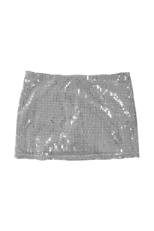 SQUARE SPANGLE SKIRT PANTS (WHITE)