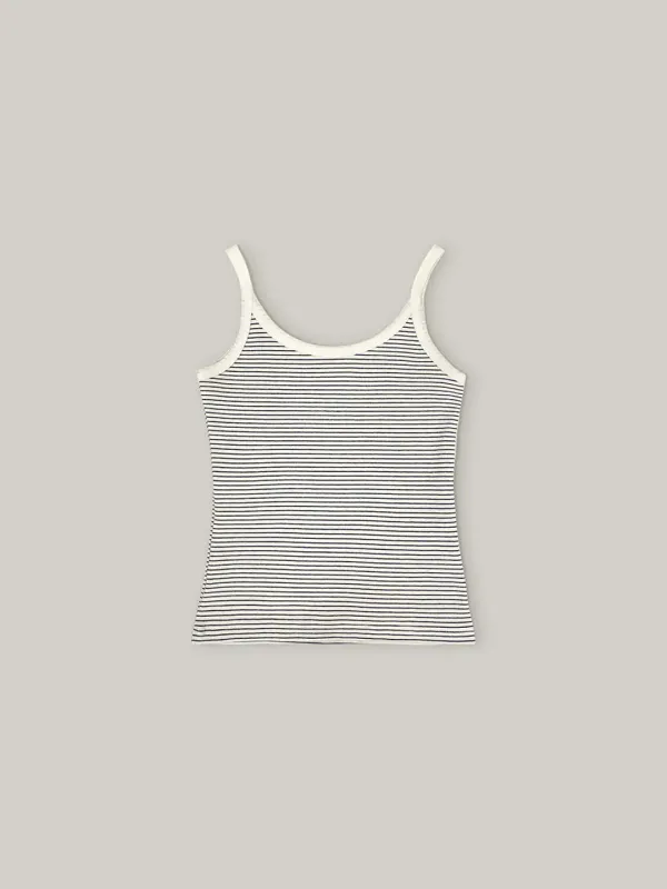 Stripe sleeveless top - Ivory