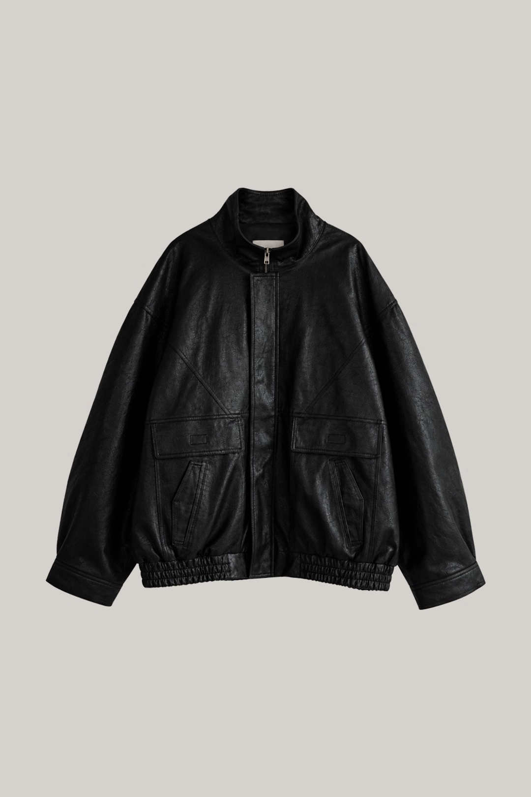 오에프씨 Stand Collar Faux Leather Blouson (black) 상품 이미지 1