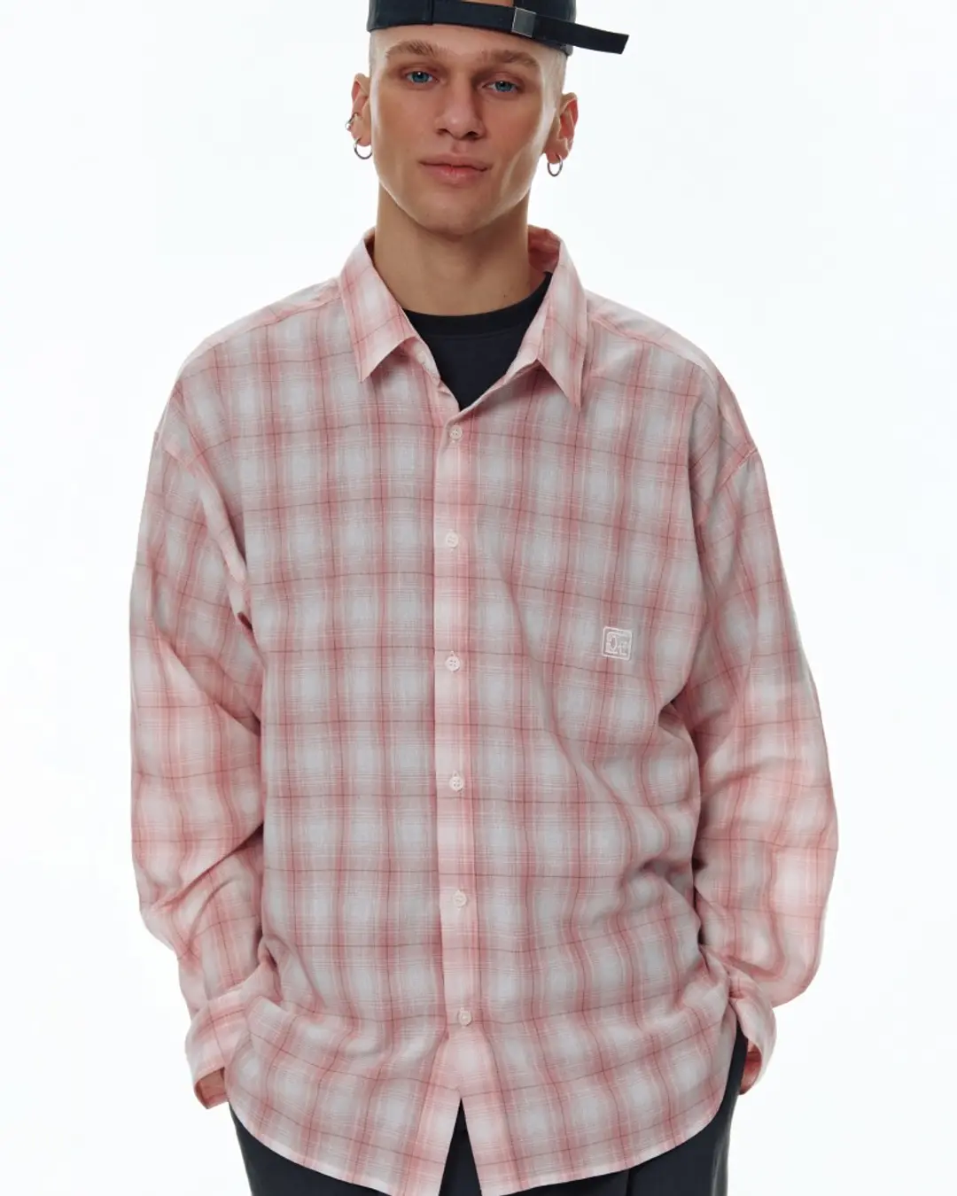 센토르 CENTAUR OVER FIT CHECK SHIRT_PINK 상품 이미지 1