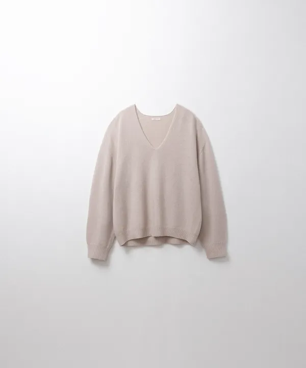 딥 브이넥 풀오버 (pink beige)