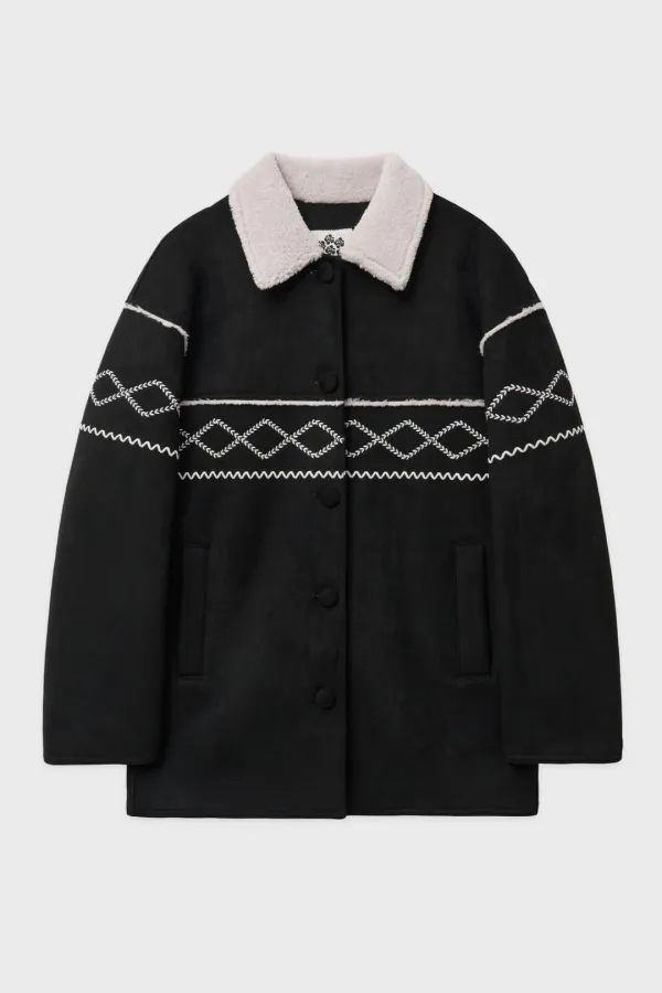 SN Shearling Mustang Coat (Black)