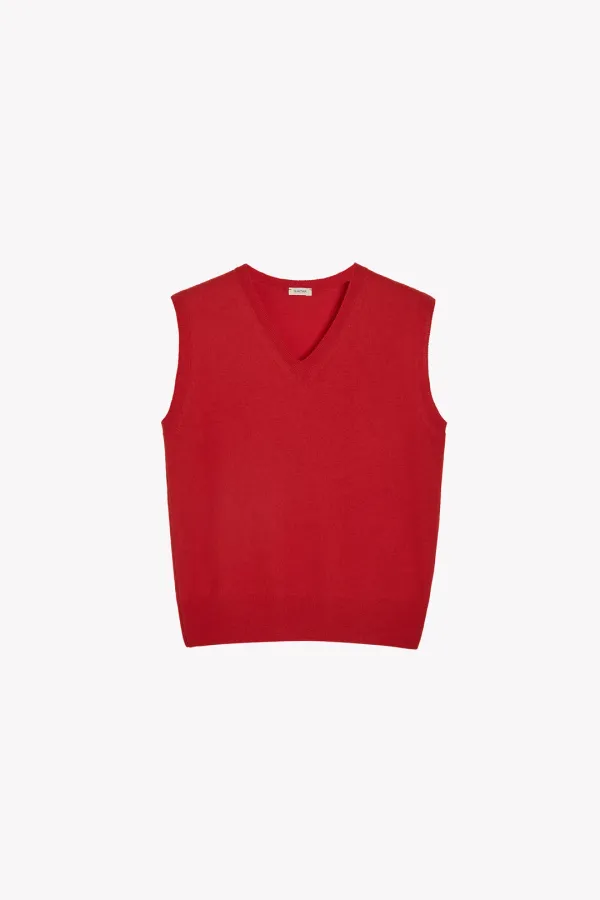 Ronel V neck Vest (Red)