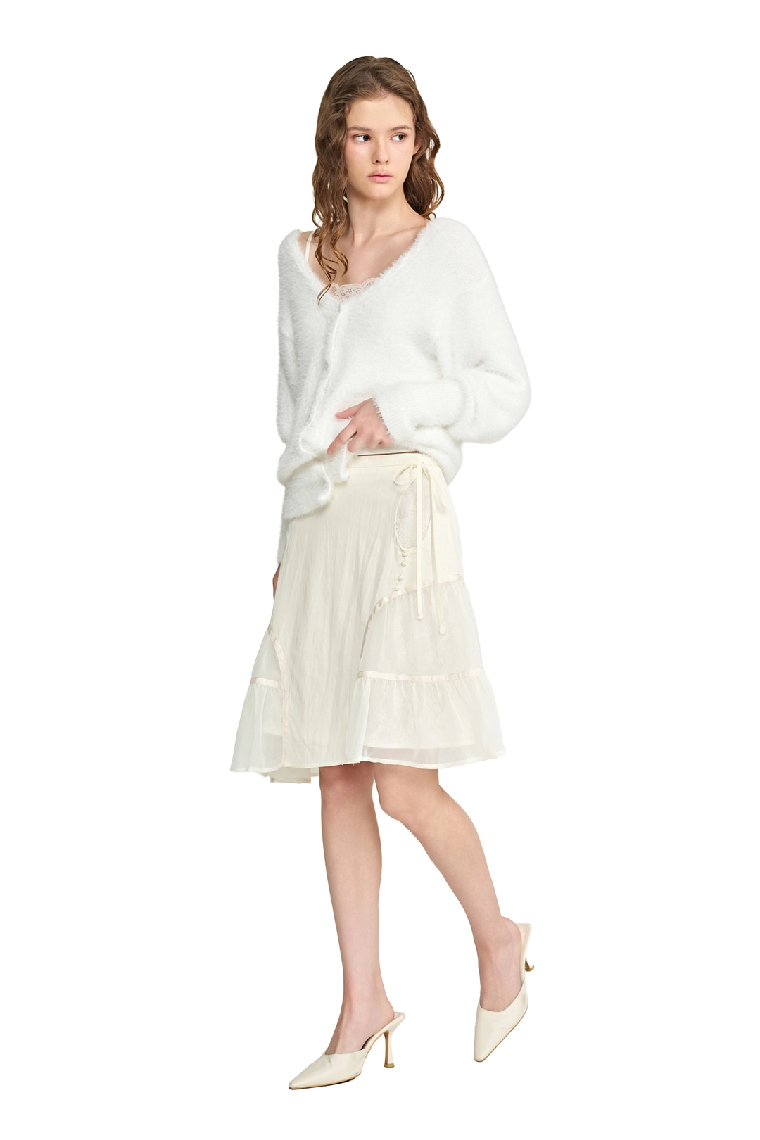 클리시어 Rose terrace ruffle skirt, Ivory 상품 이미지 1