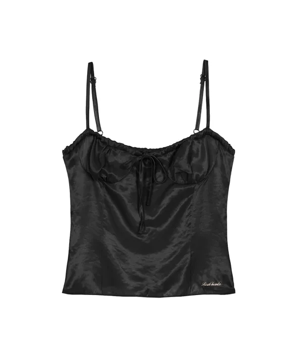 Satin Slim Sleeveless [Black]