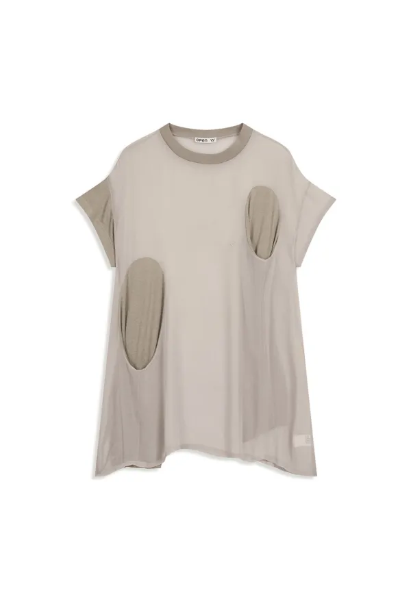 SHEER CONVERTIBLE DRESS, BEIGE
