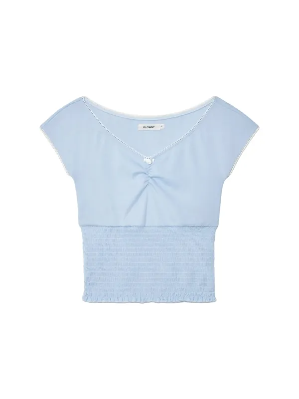 PEEKABOO SMOKE TEE (BABY BLUE)