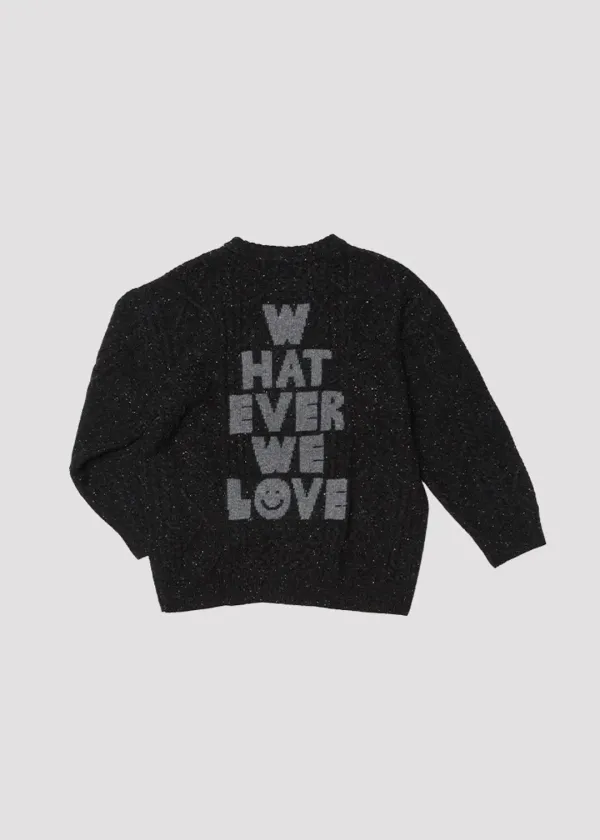 CABLE PULLOVER WHATEVER WE LOVE BOLD CHARCOAL