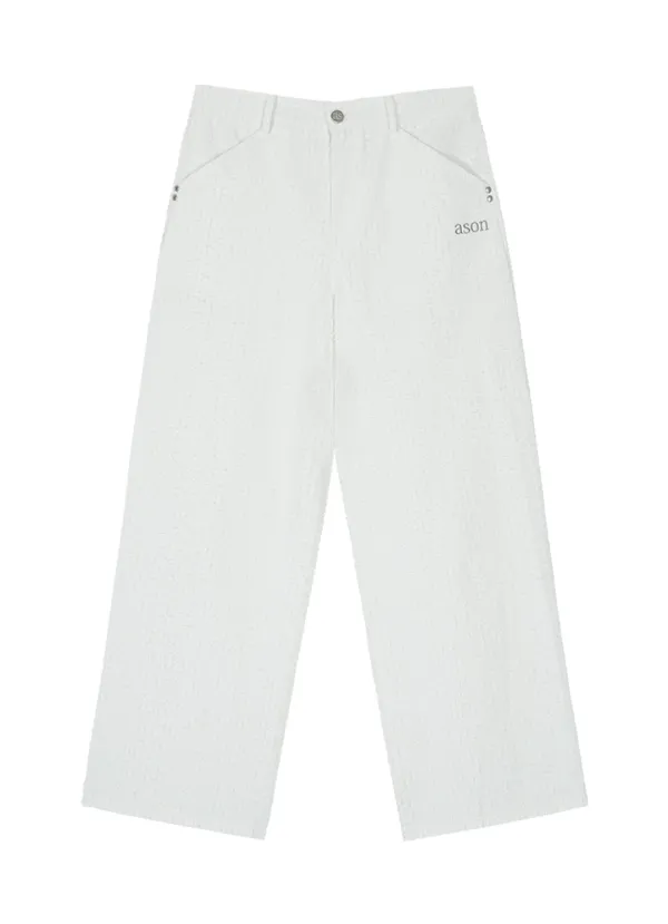 CAEN TEXTURED WIDE PANTS / WHITE