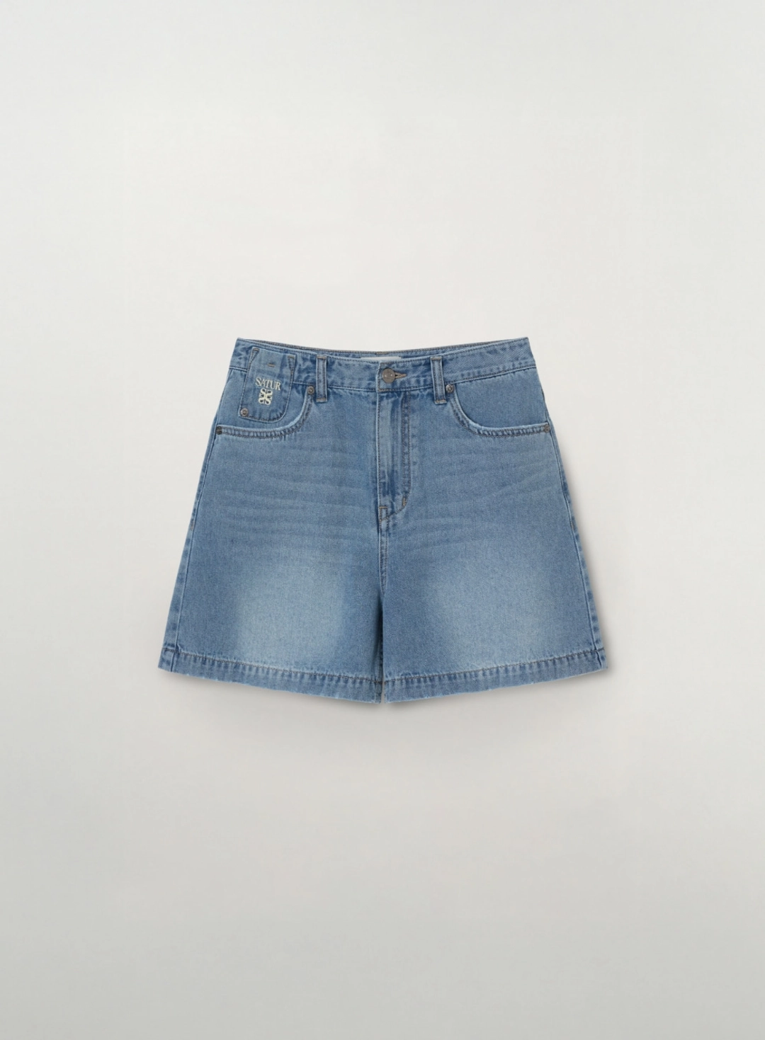 세터 (W) Washed Denim Shorts - Blue 상품 이미지 1