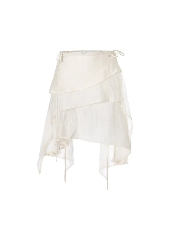 [Last one] LACE DRAPED WRAP SKIRT_IVORY
