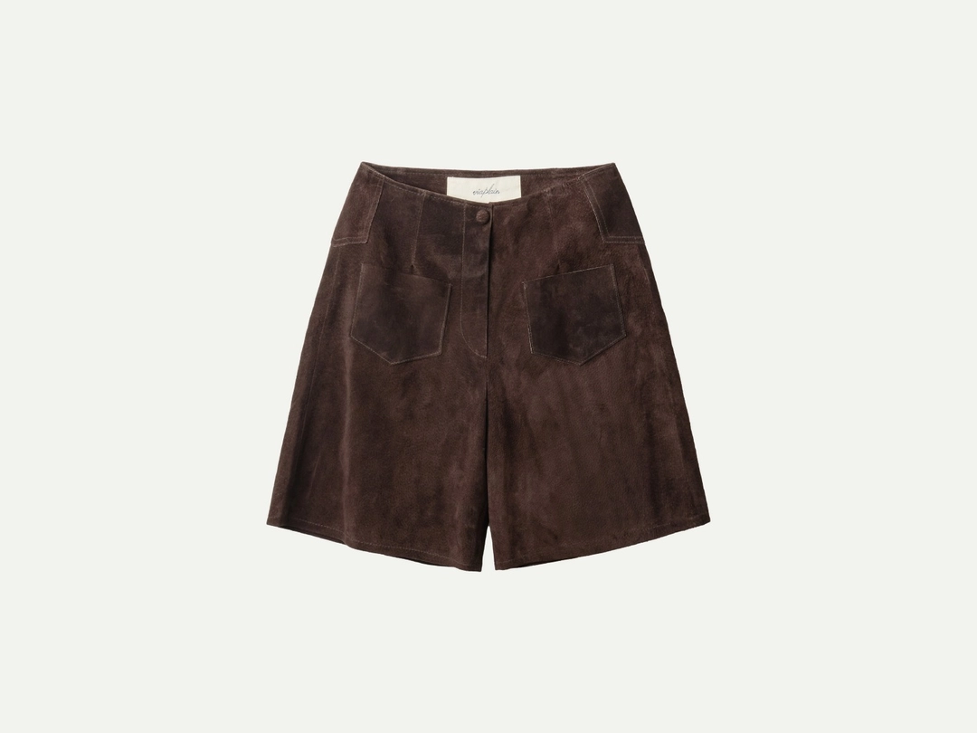 비아플레인 Via Britt suede shorts (Dark brown) 상품 이미지 1