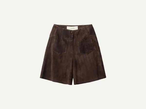 Via Britt suede shorts (Dark brown)