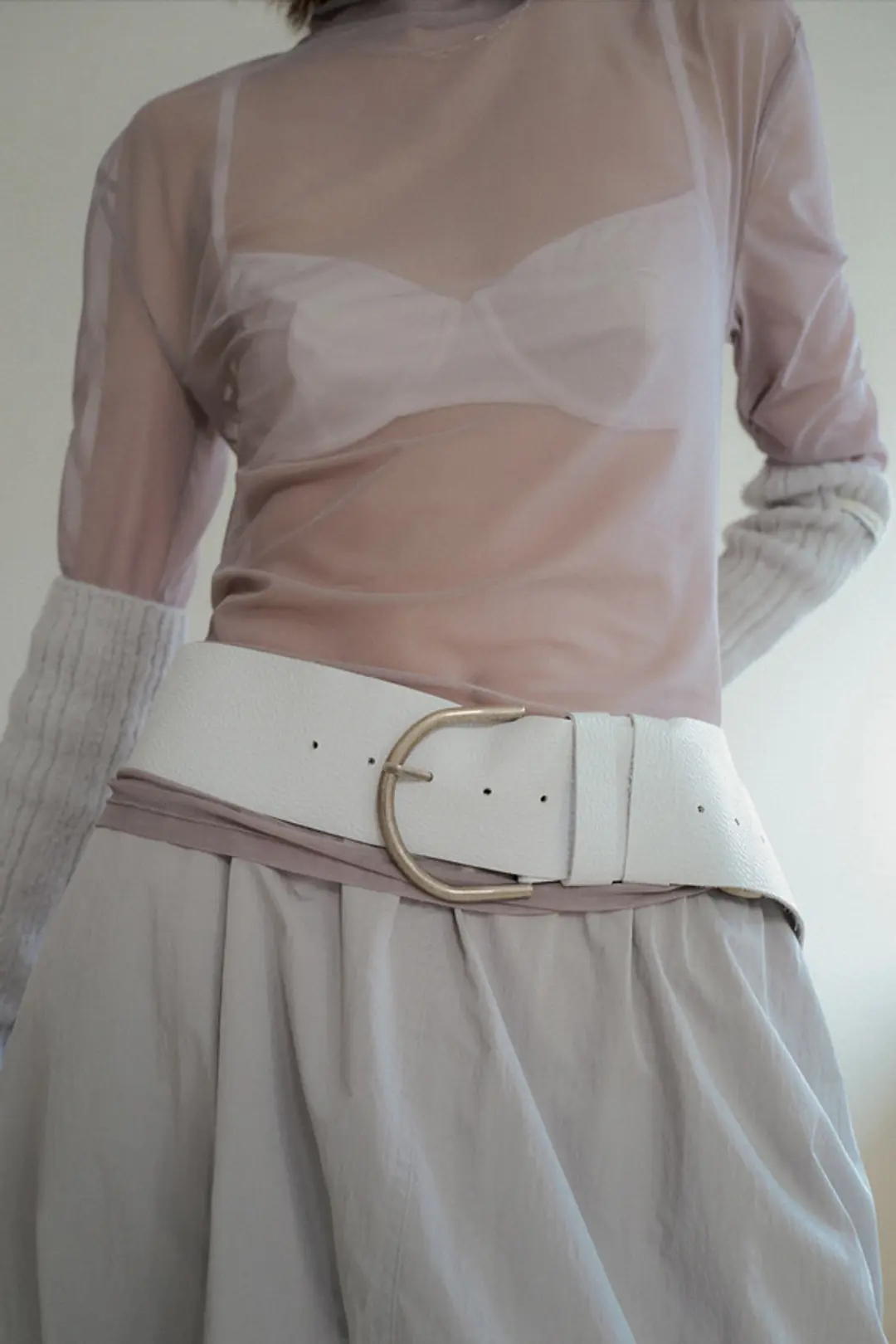 오버듀플레어 MESH POLA TOP_ASH GRAY 상품 이미지 2