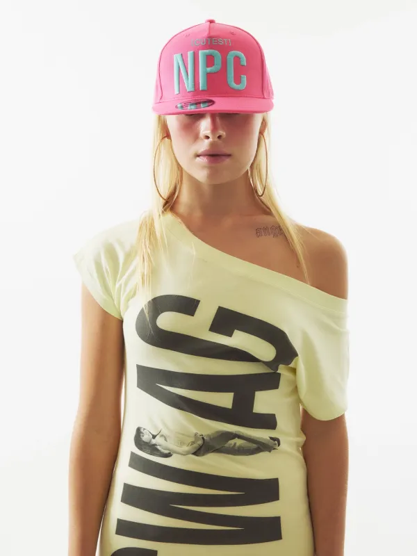 NPC Kitty Snapback Cap Acid Pink