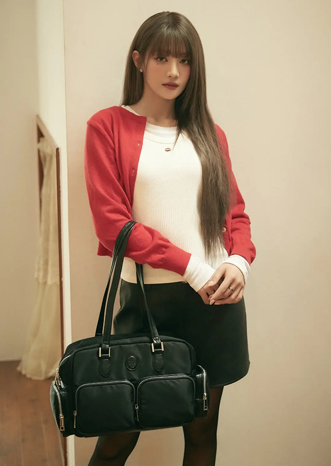 아노에틱 SOLID ROUND CARDIGAN_RED 상품 이미지 2