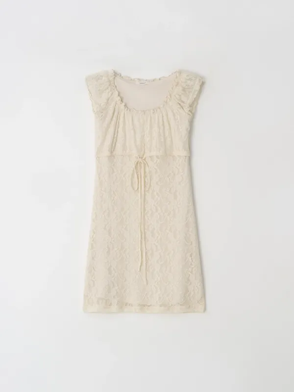Vintage Flower Lace Mini Dress
