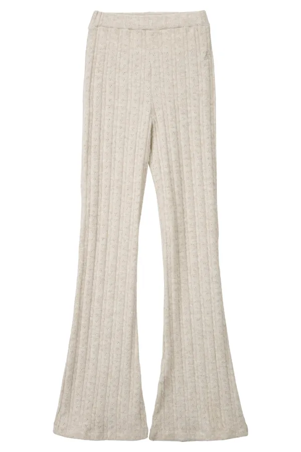 Eyelet Knit Bootcut Pants_Ivory