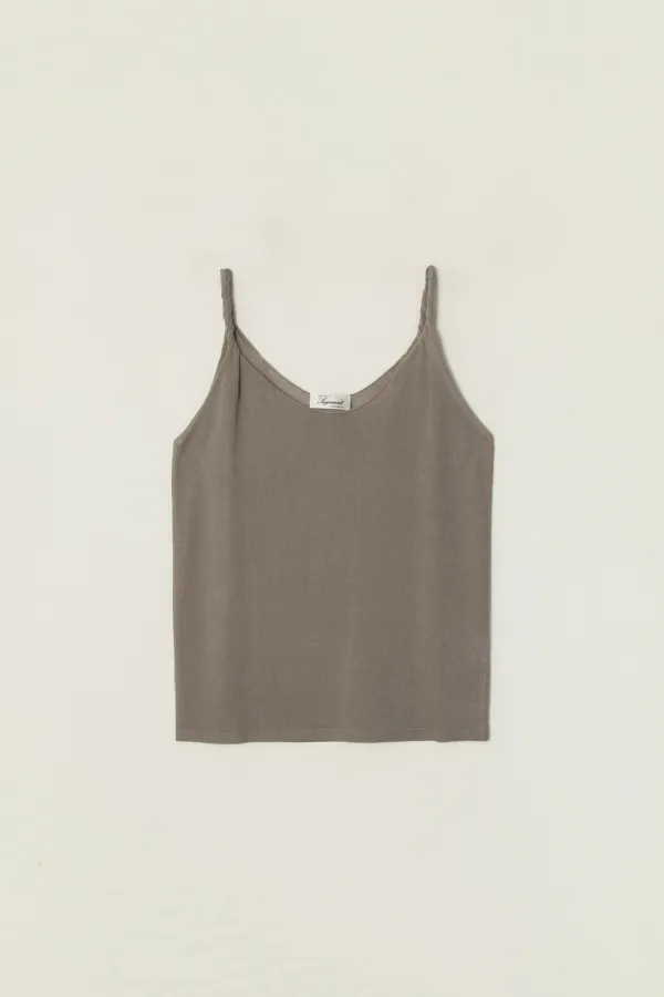 ALINA TWIST SLEEVELESS_BROWN