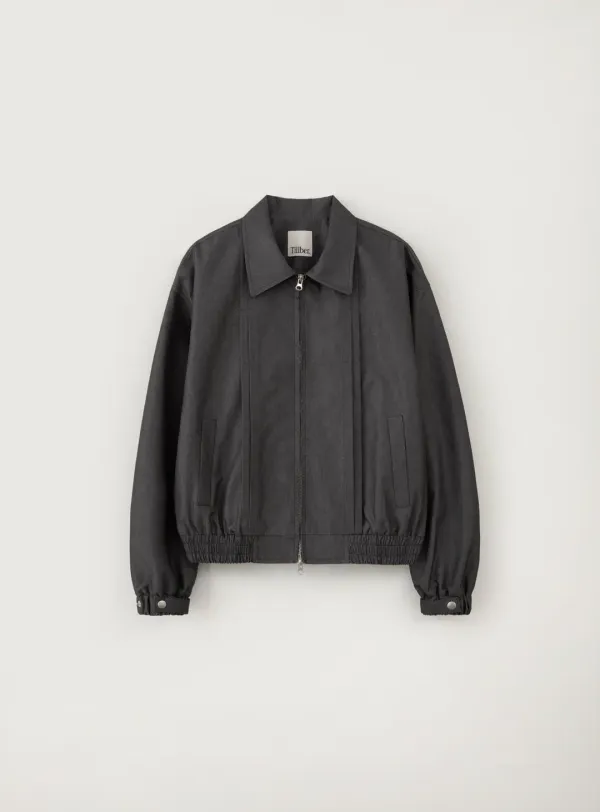 핀턱 블루종 자켓_Denim Charcoal