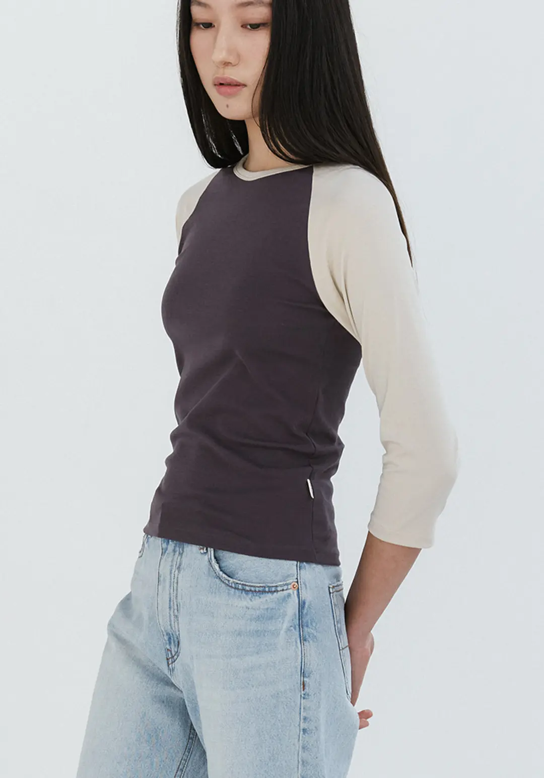 이브세이지 Raglan Sleeve span tee (charcoal) 상품 이미지 2