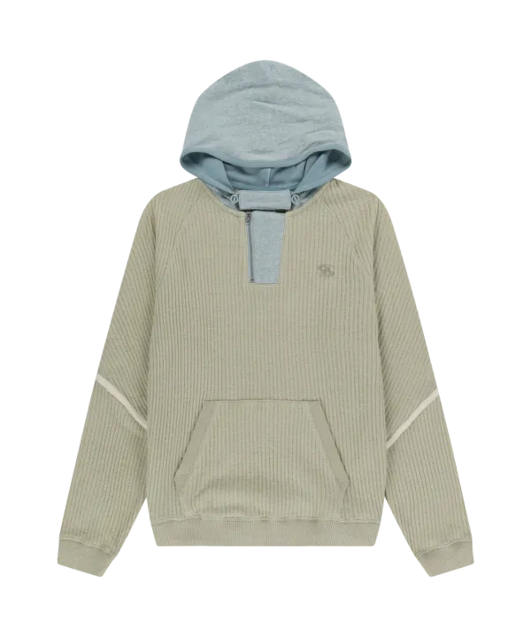 RIBBED HOODIE KNIT [BEIGE]