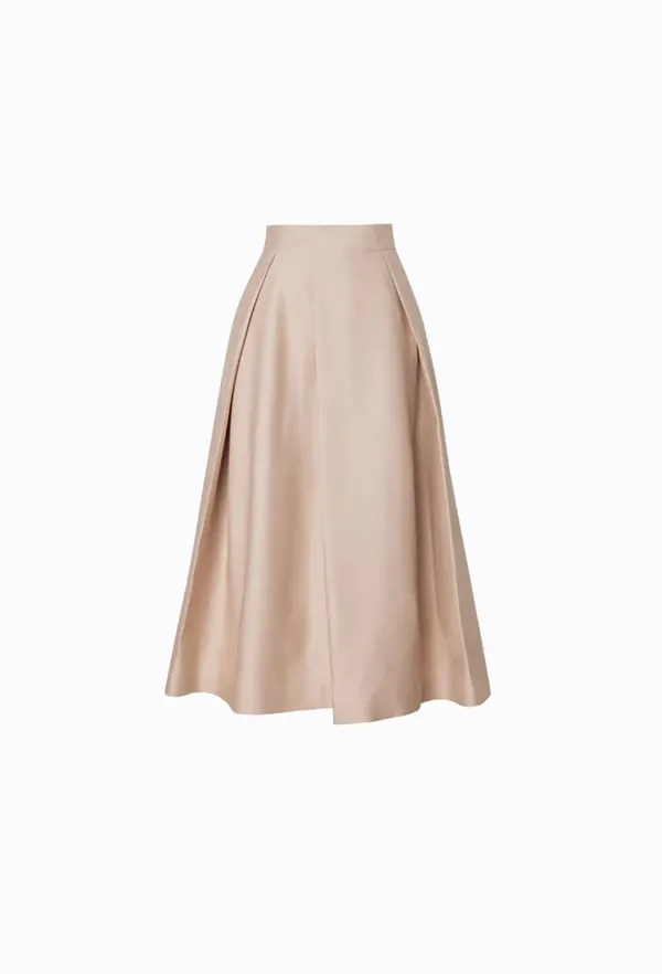 Lucy Silk Skirt (Beige)