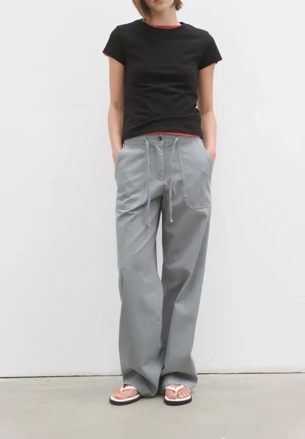 Fatigue drawstring pants (sky gray)