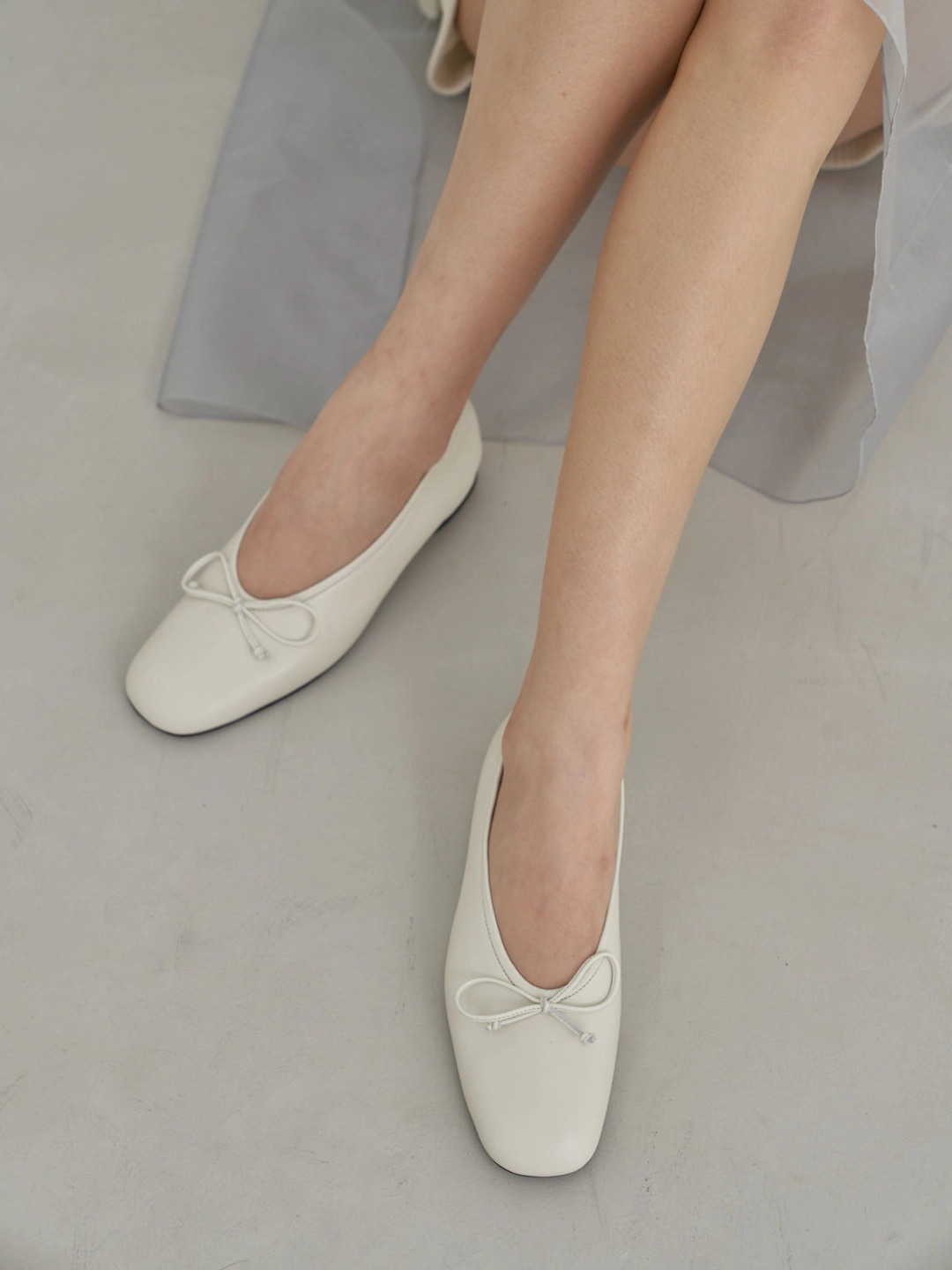 러브듀이 MACARON ribbon flat / 아이보리 상품 이미지 2