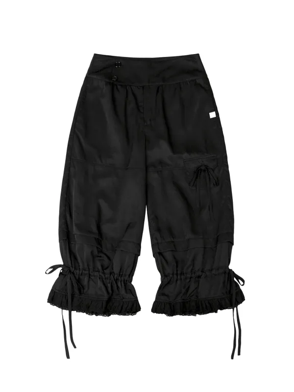 RIBBON MIDI PANTS [BLACK]