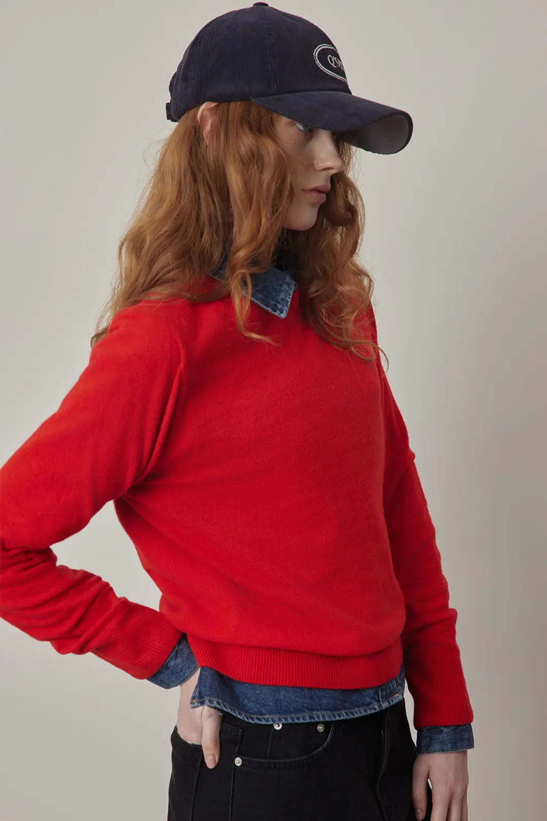 퀸스래빗 Whole Garment Round-neck Cashmere Wool Knit 상품 이미지 1