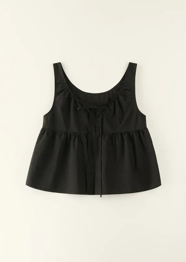 Shirring blouse / Black