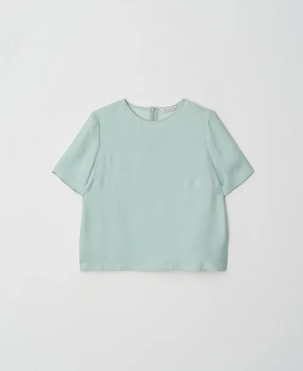 CRACK HALF SLEEVES BLOUSE_MINT