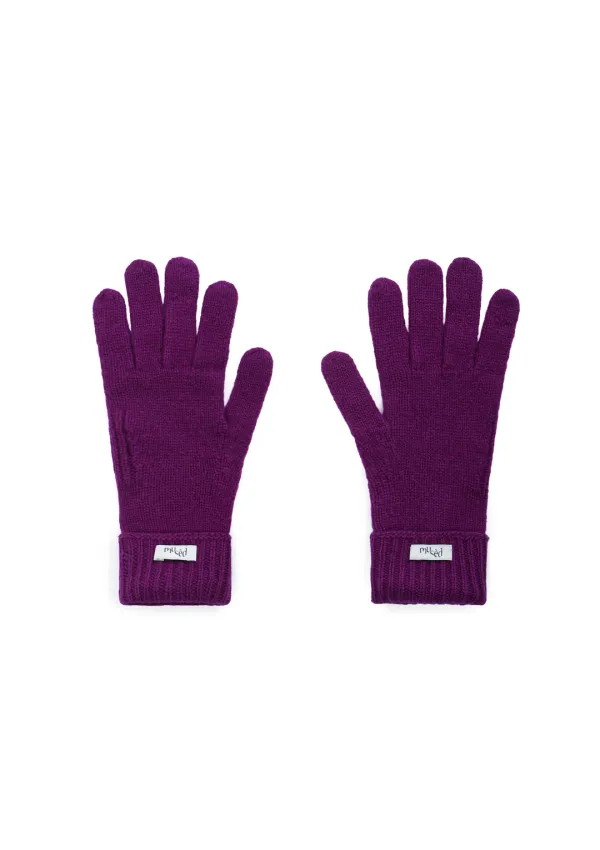 Mused Cashmere Knit Gloves - Purple