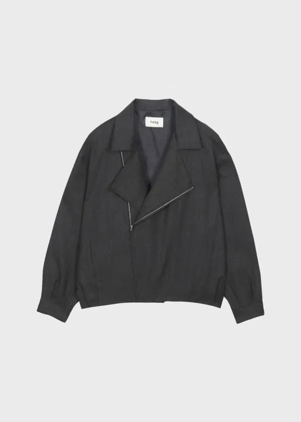 a wool rider jacket (grey)