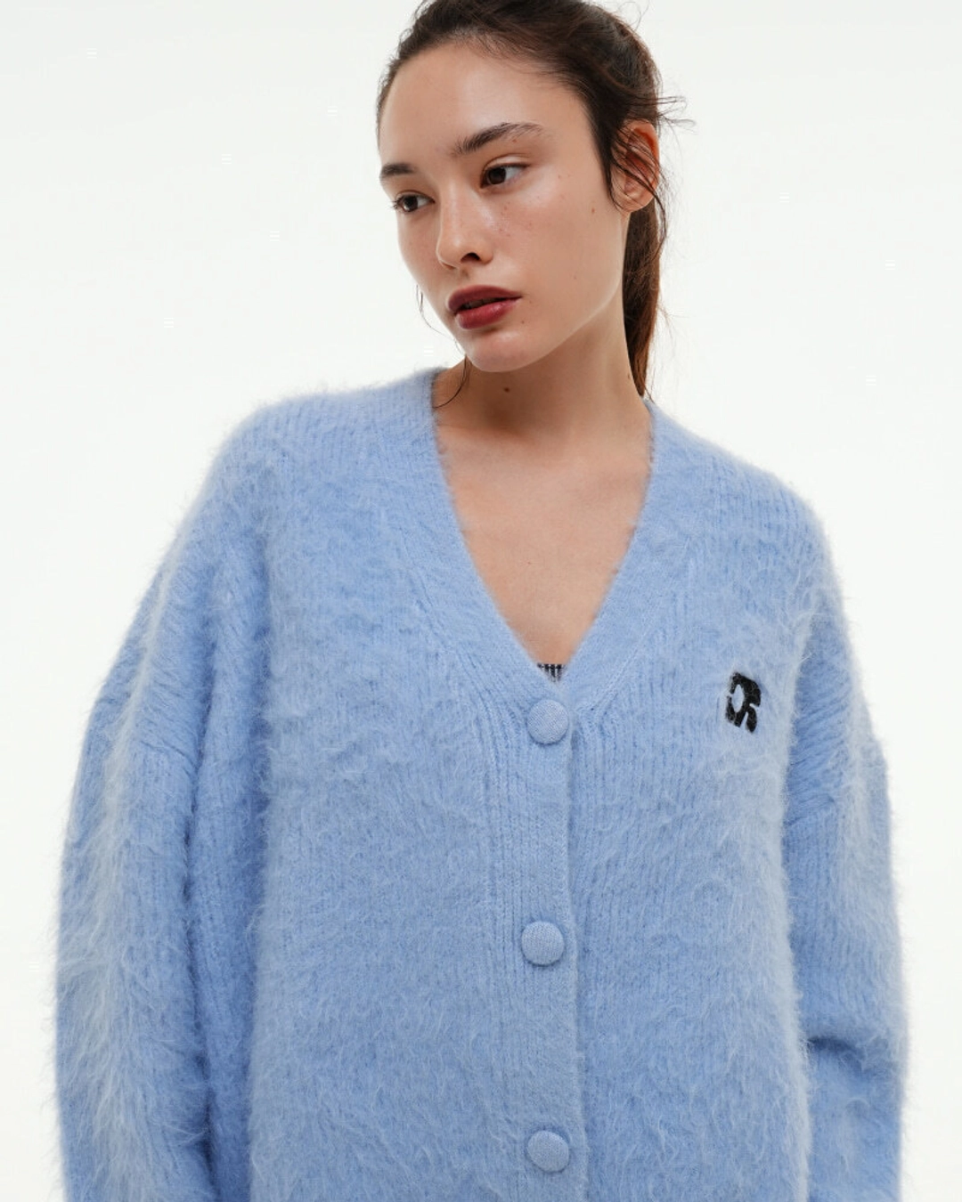 센토르 CENTAUR BULKY BRUSHED WOOL CARDIGAN_SKY BLUE 상품 이미지 2