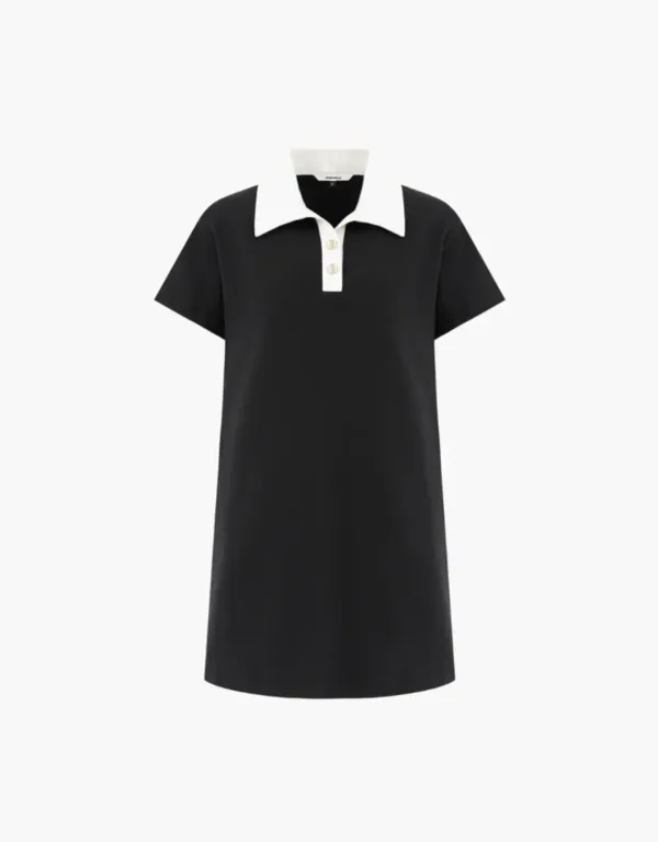 collar mini one piece - black