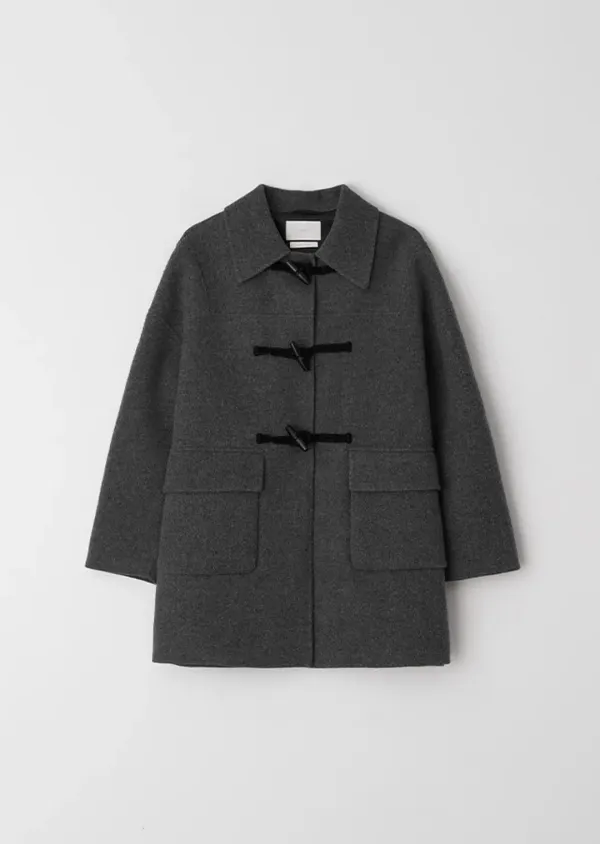 handmade wool duffle coat-charcoal