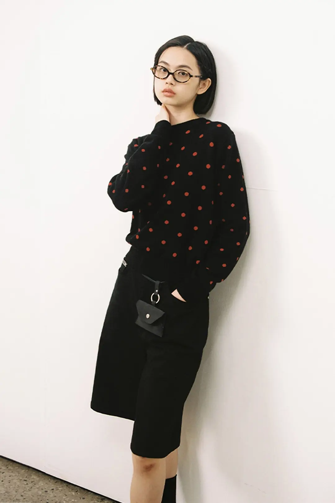 오헤시오 BERMUDA COTTON PANTS, BLACK 상품 이미지 2