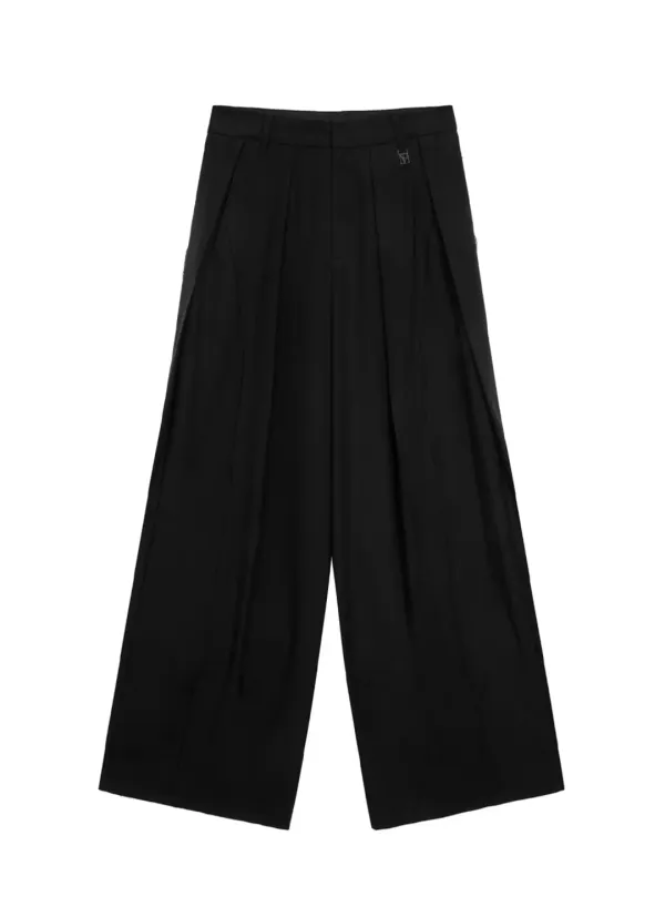 Raw Cut Incision Set-up Slacks [ Black ]