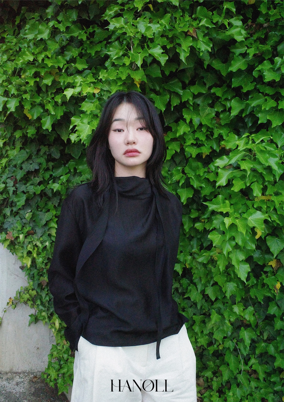 한올 Tie Blouse (Black) 상품 이미지 2