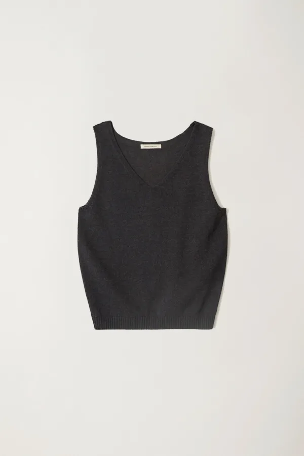 5TH / Paper sleeveless top (Dark gray)