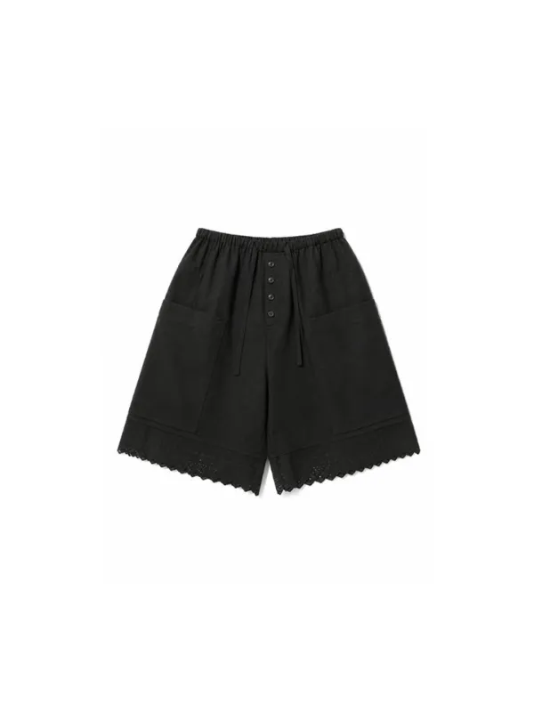 Lace Pocket Short Charcoal_F262PT08