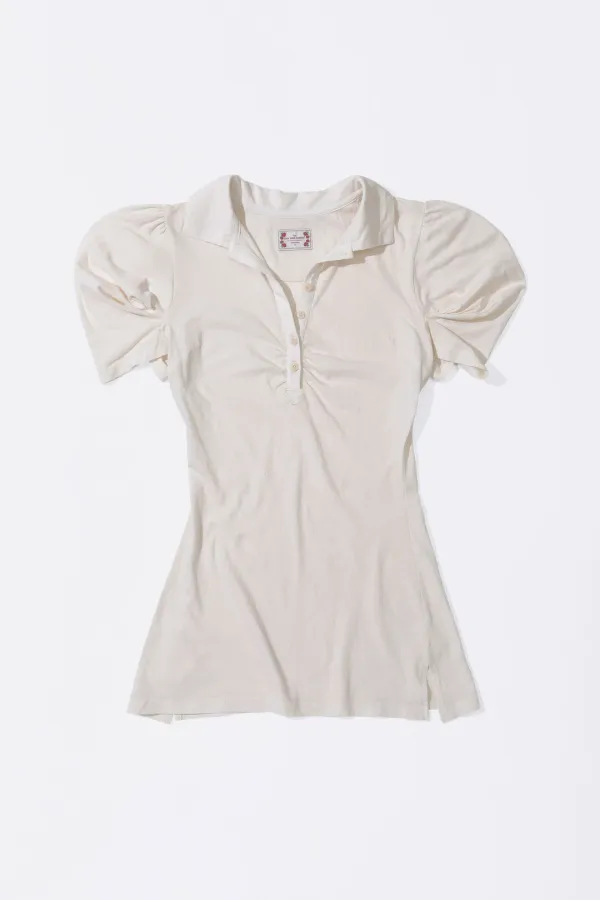 Shirring Tennis Dress Dirty White