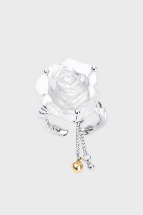 Rose Drop Ring (Silver)