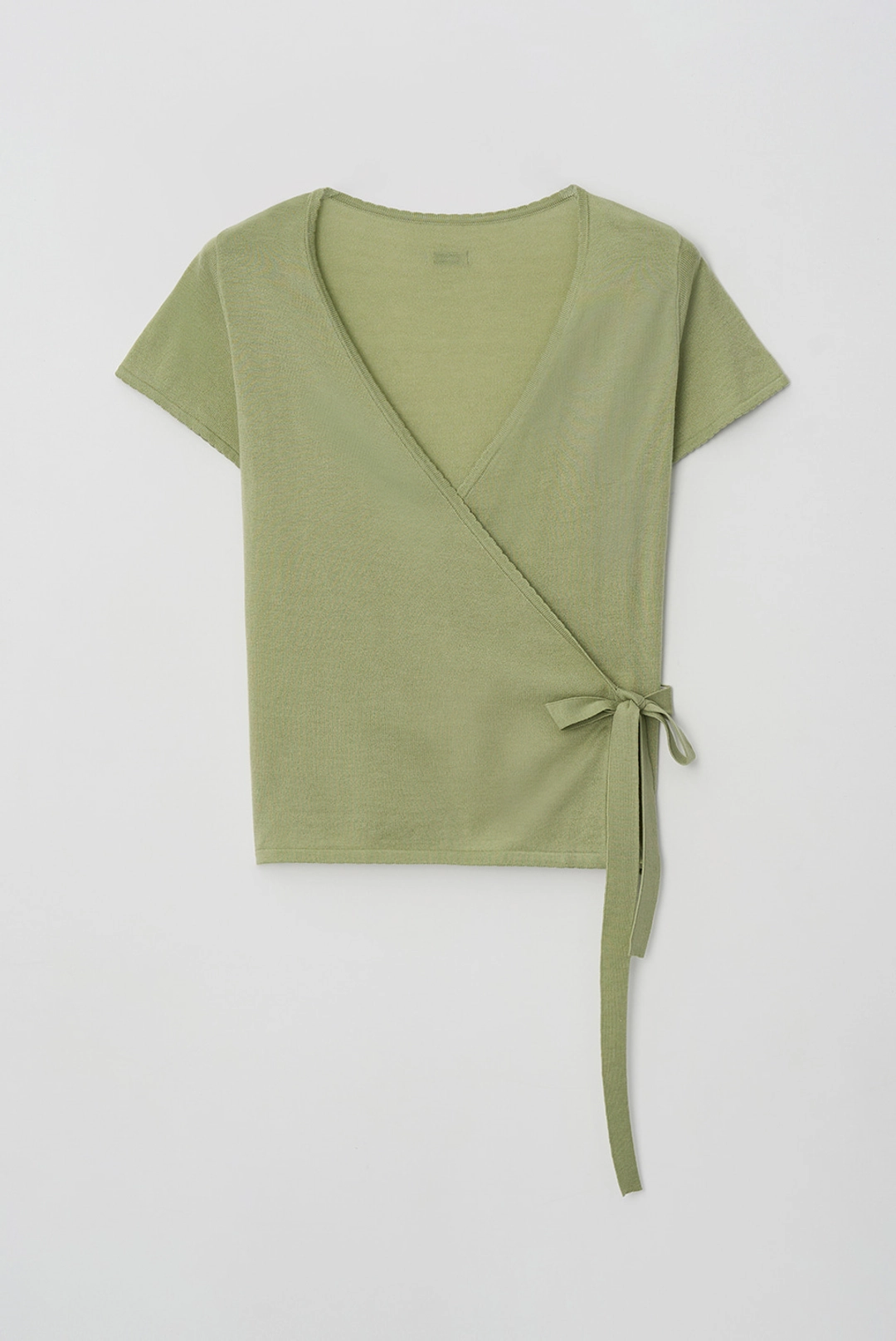 브렌다 브렌든 wrap knit top - olive 상품 이미지 1